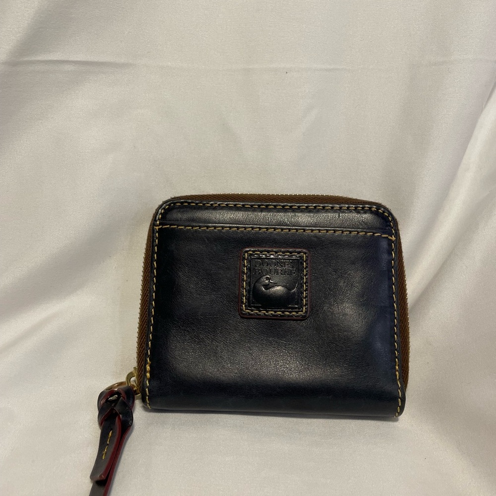 Dooney & Bourke zip around wallet - Navy Florentine leather